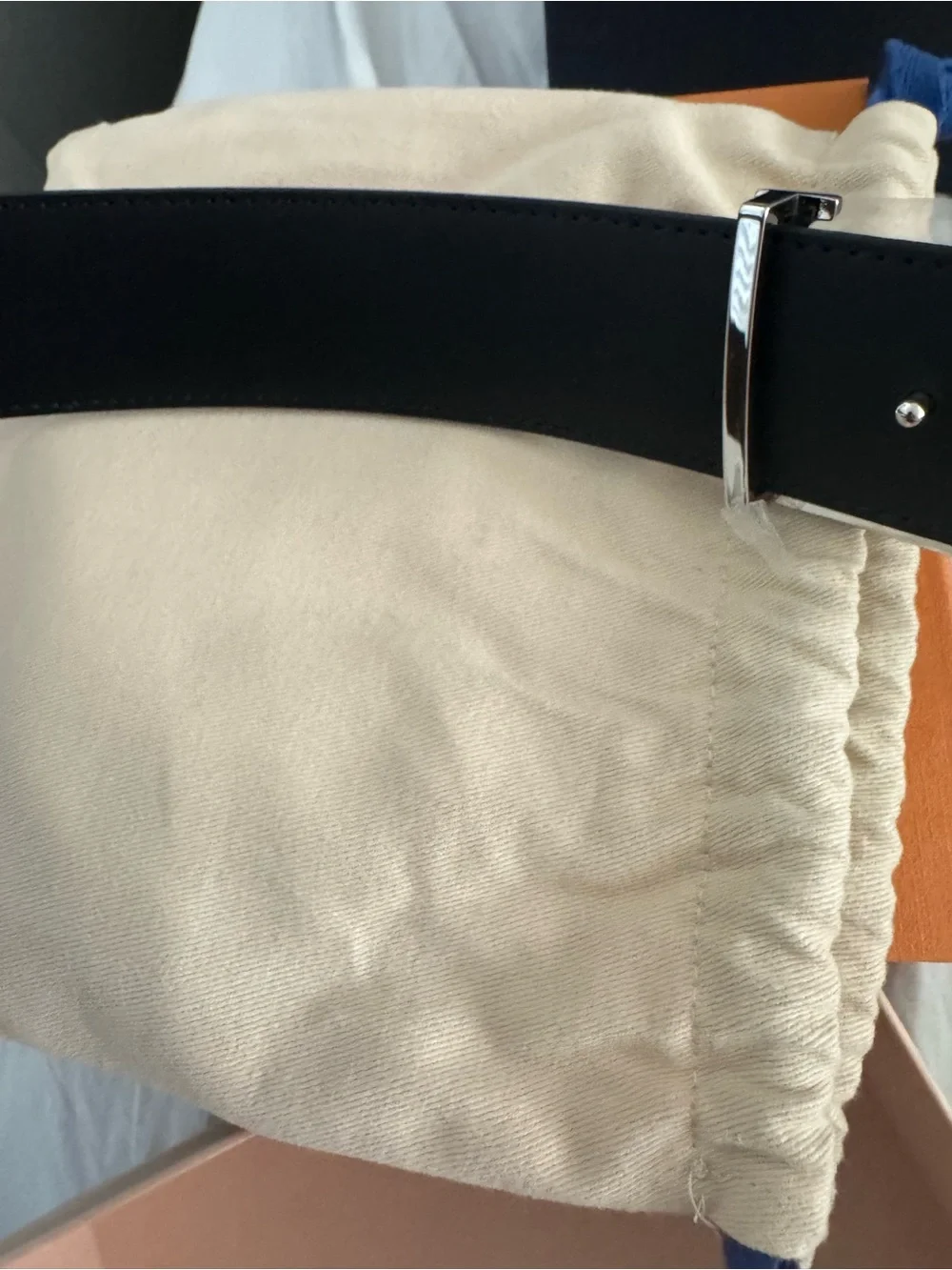 Louis Vuitton Brown Monogram Belt with Silver LV Initial Buckle
